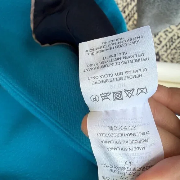 J.Crew Double Cloth Italian Wool Belted long Coat Women’s Size 0 Blue - Picture 12 of 13